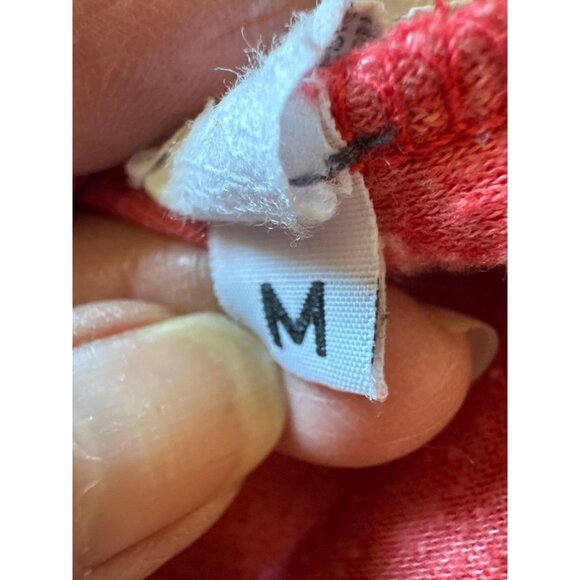 Braeve Womens M Long Sleeve Orange Rust Top Tunic V-Neck Button Cuff Raw Hem - Picture 4 of 8